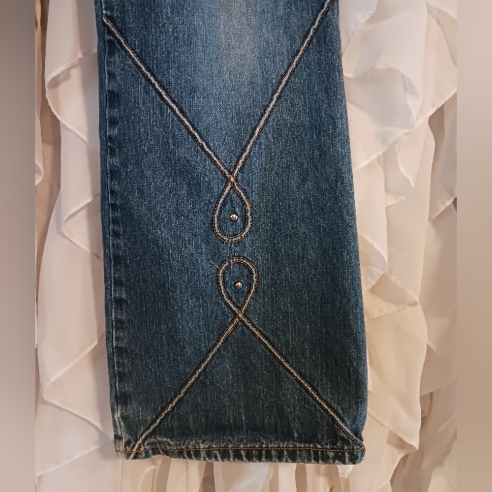 Girls Jordache Jeans Size 16 Bootcut Boho/Western - Picture 4 of 13
